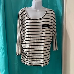 Striped Black and White Women's Top